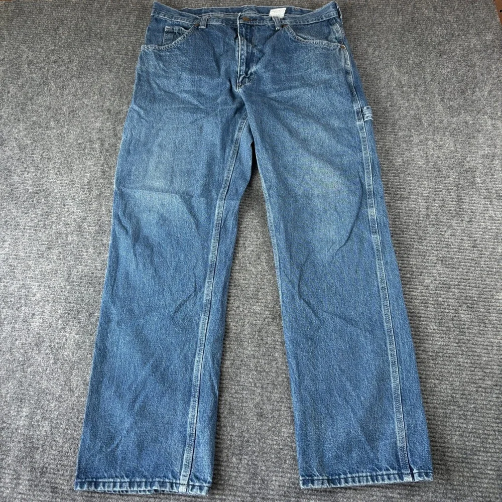 Key Mens Blue Cotton Carpenter Workwear Utility Jeans 36x32 402.45